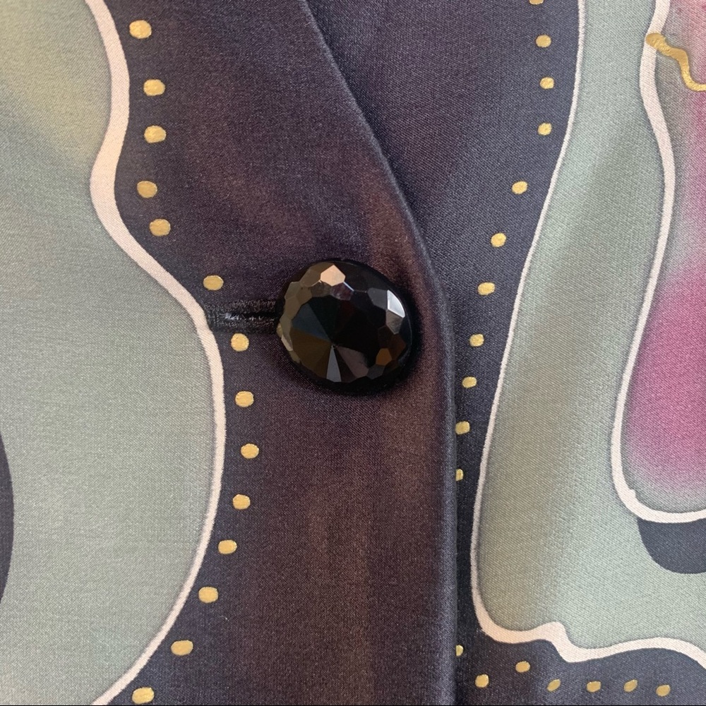Louise Blumberg Silk Watercolor Art Blazer Jacket - Picture 13 of 13